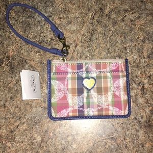 Coach mini ID case and card holder with strap